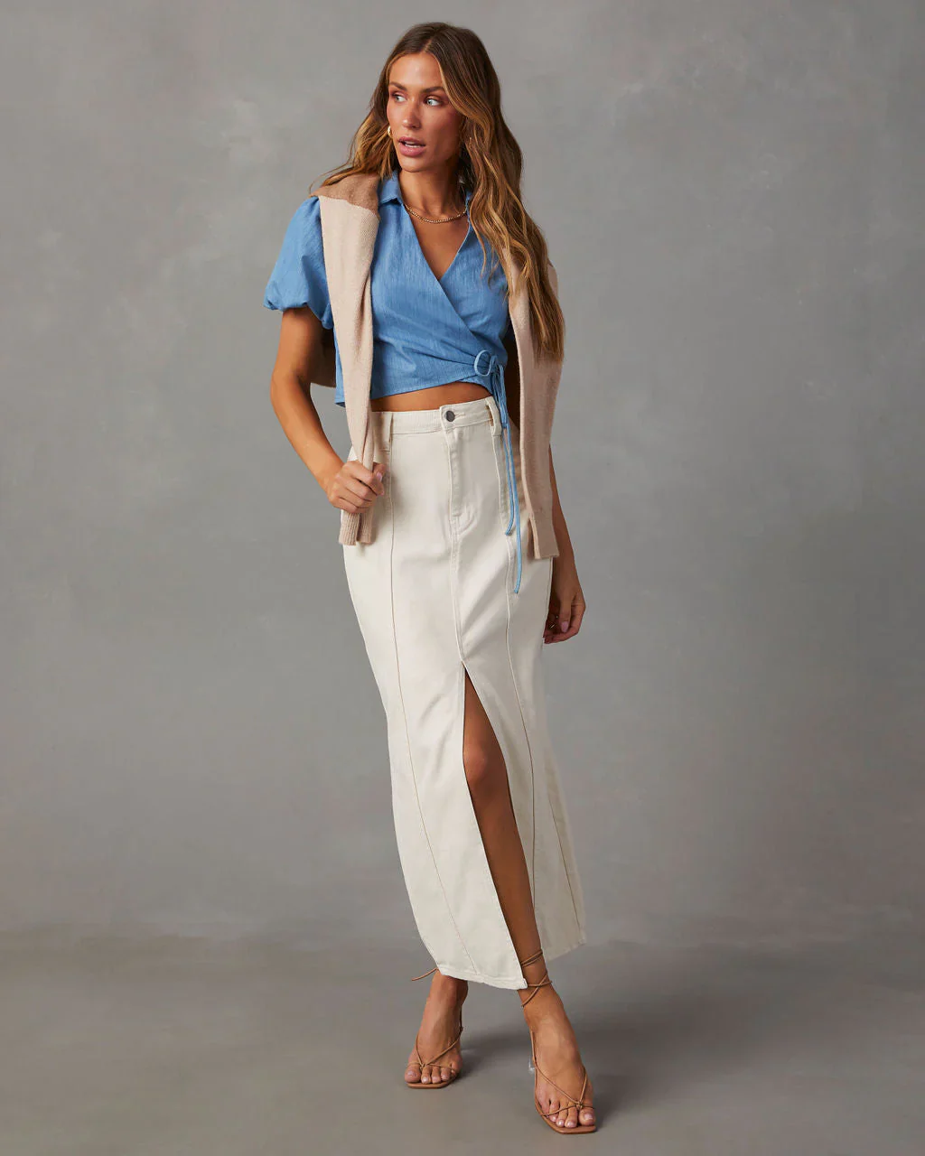 Allena Woven Wrap Top