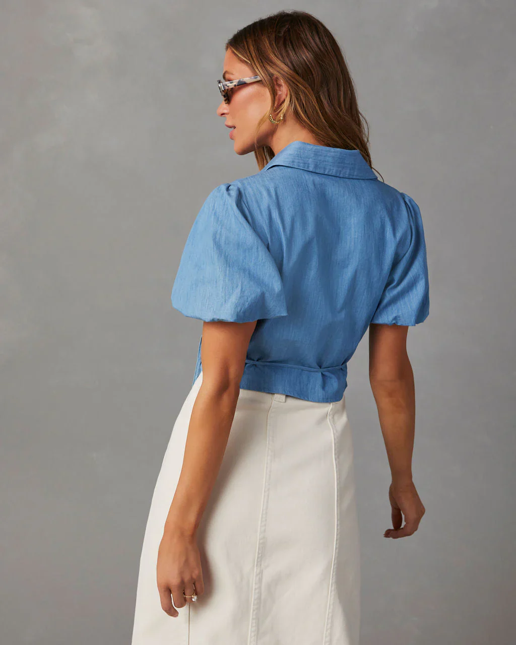 Allena Woven Wrap Top