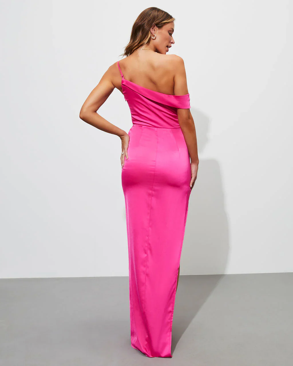 Amarna Satin Off Shoulder Maxi Dress