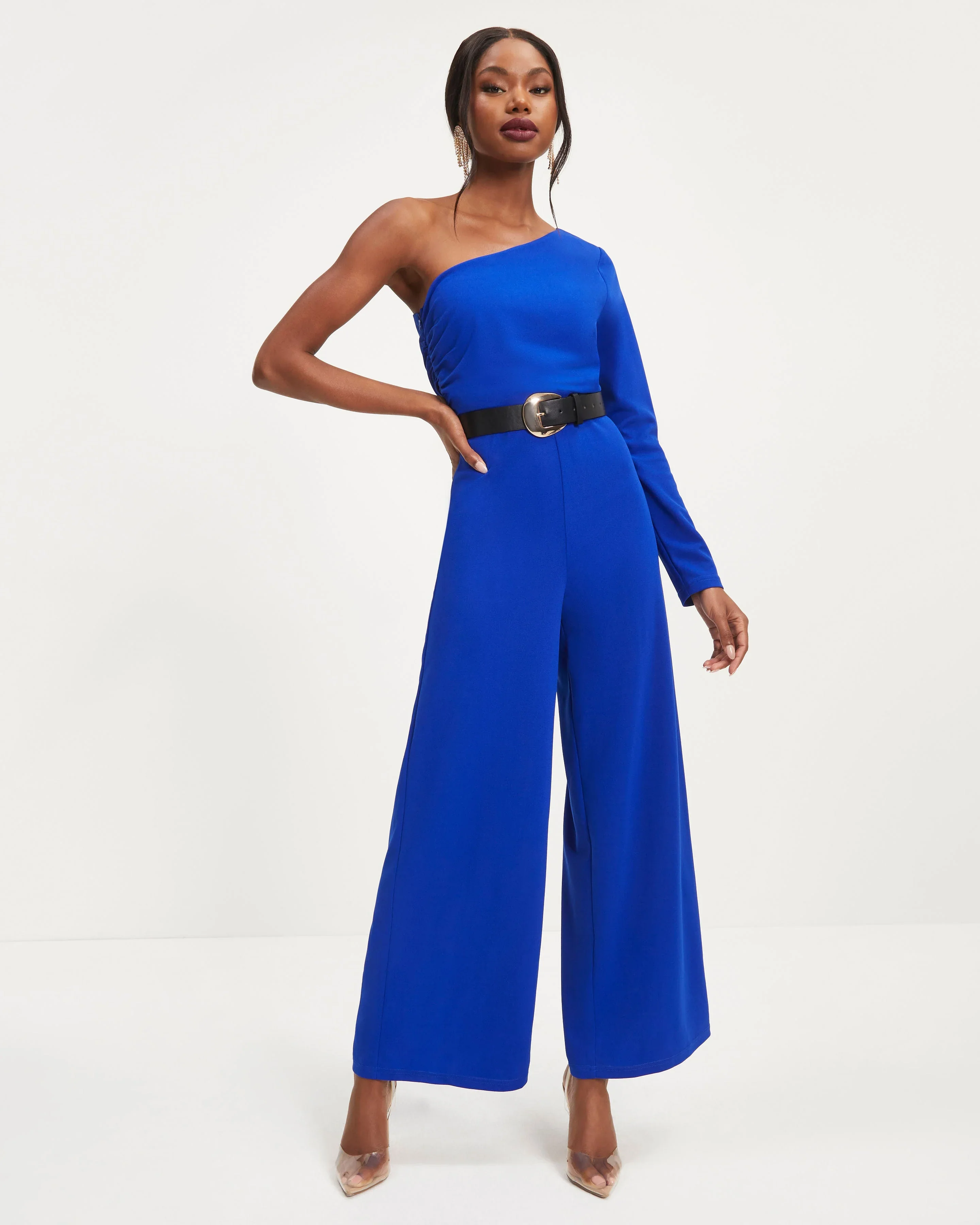 Elodie One Shoulder Drape Jumpsuit