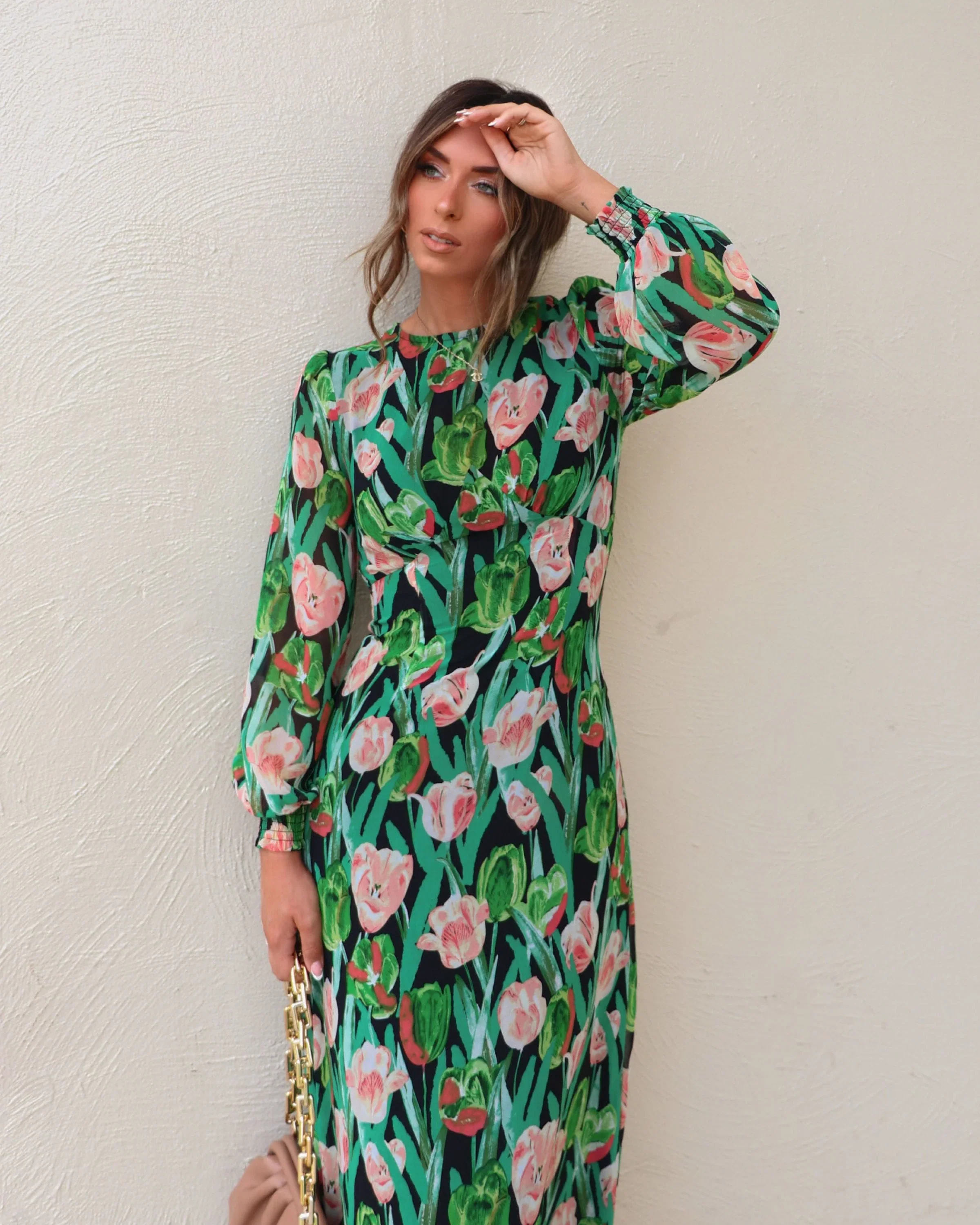 Blooming Tulip Long Sleeve Maxi Dress