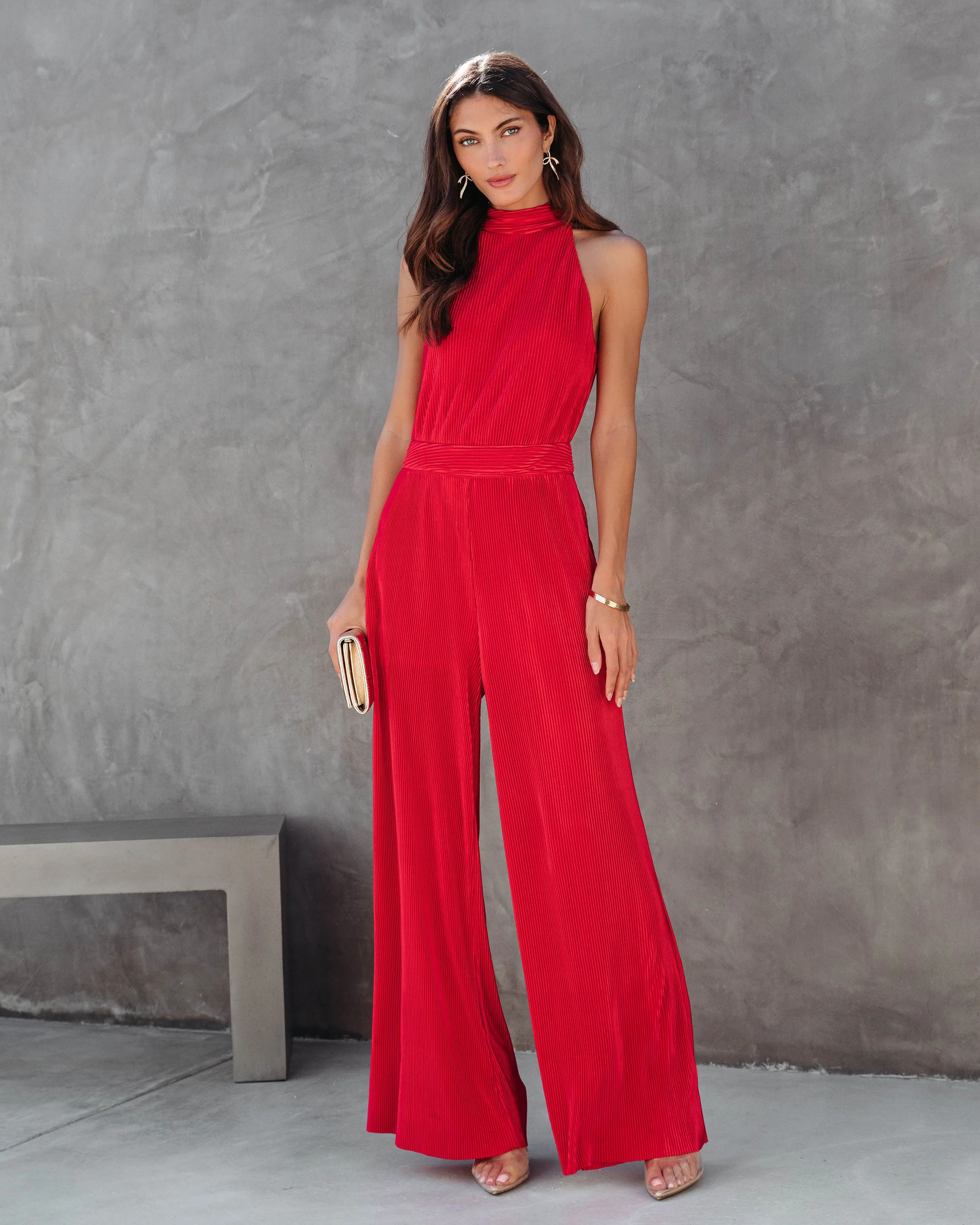 Naya Pocketed Plisse Jumpsuit