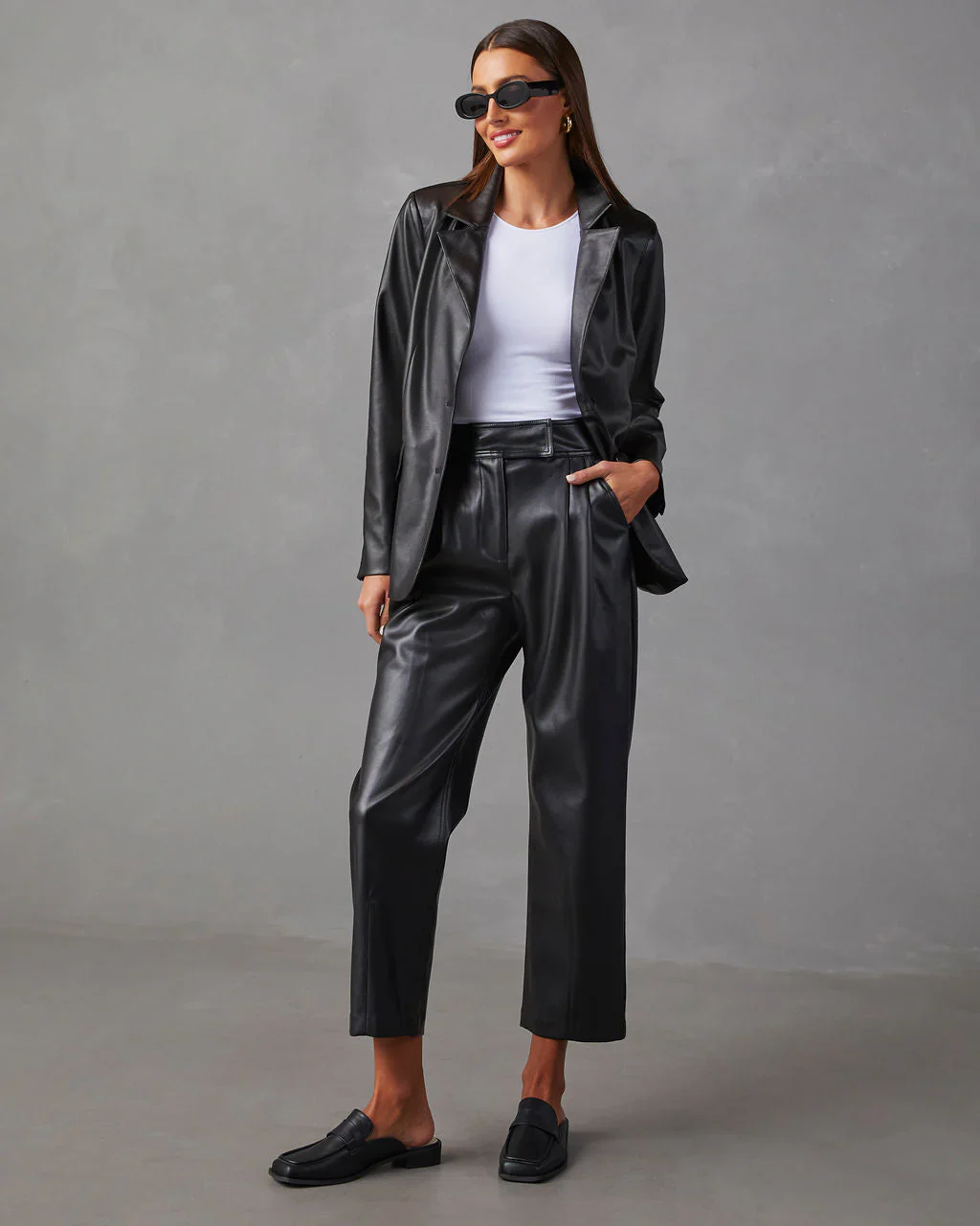 Amerie Cropped Faux Leather Pants