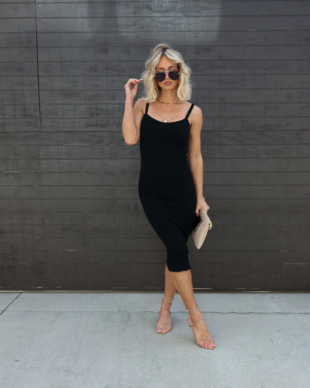 Rochelle Ribbed Knit Midi Dress