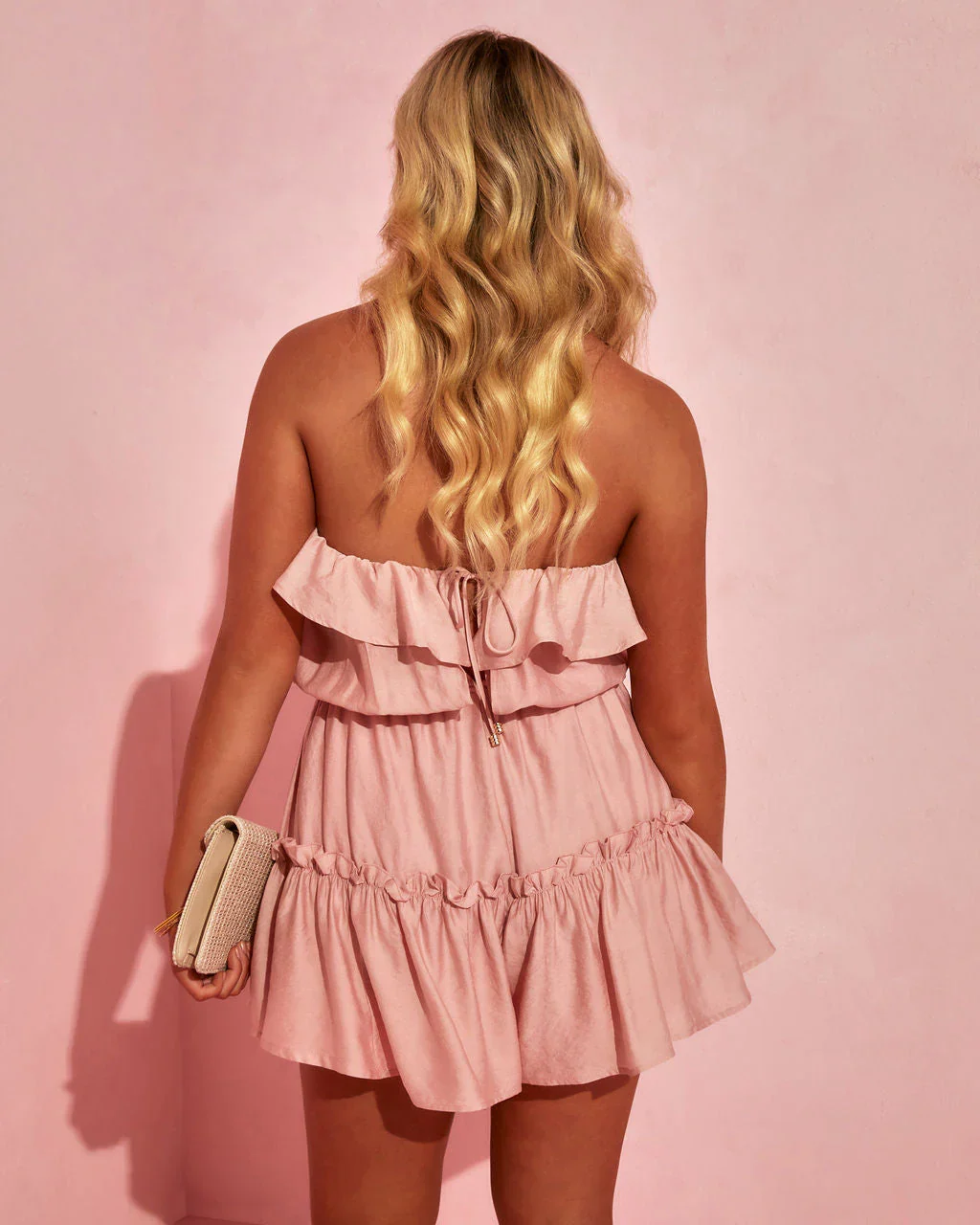 Sandy Afternoons Strapless Romper