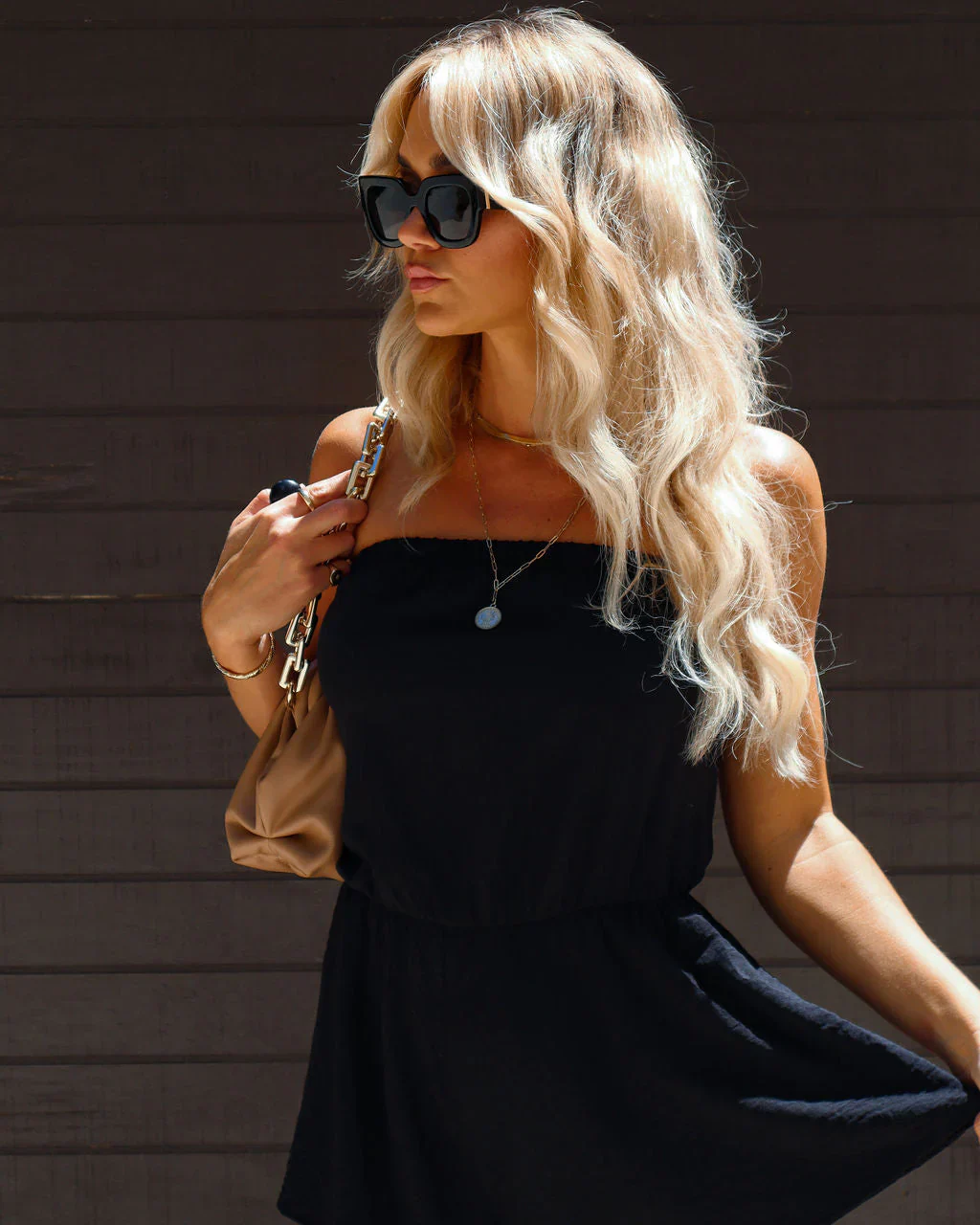 Sydney Strapless Flutter Romper