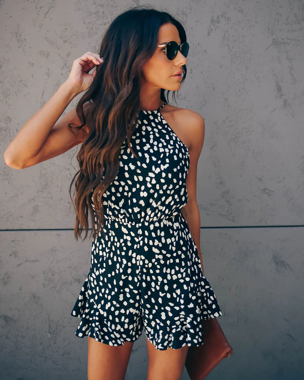 Flintstone Backless Ruffle Romper