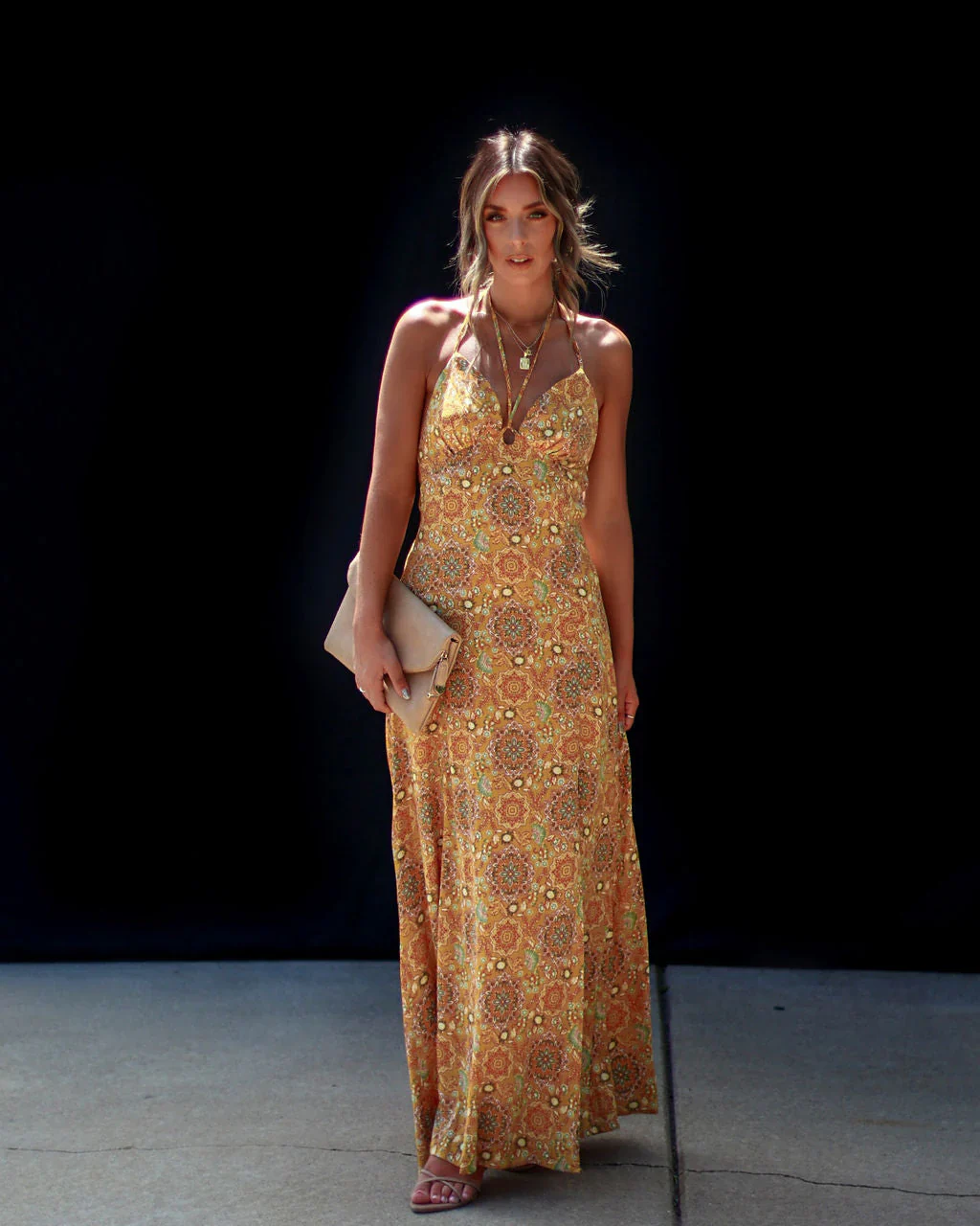 Ruisa Sleeveless Printed Maxi Dress