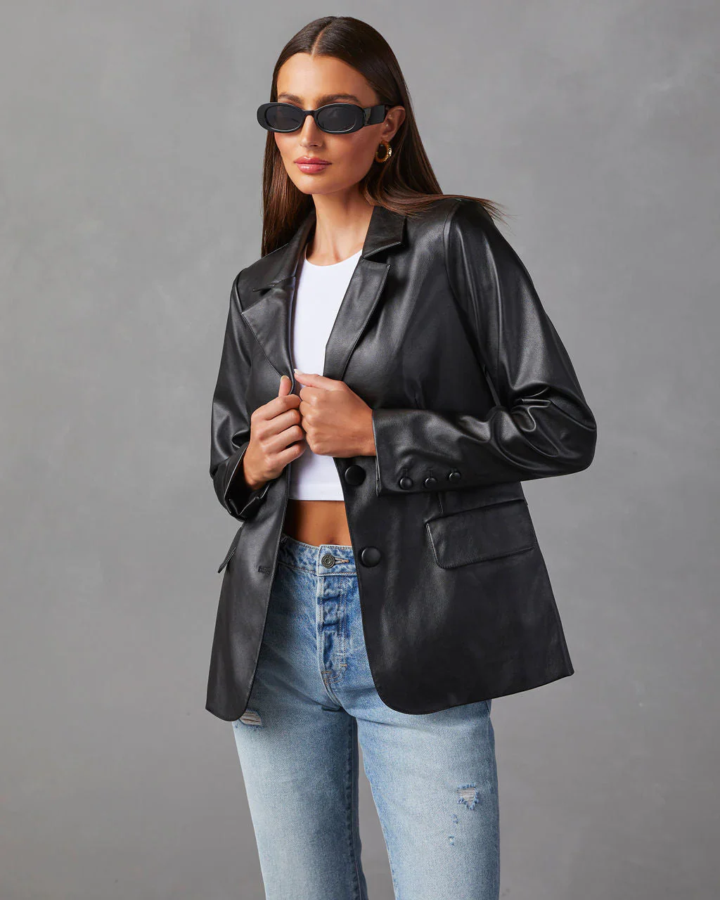 Bedford Faux Leather Blazer