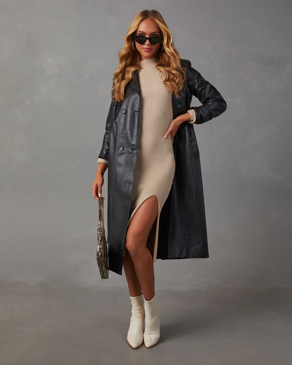 Constantine Faux Leather Trench Coat