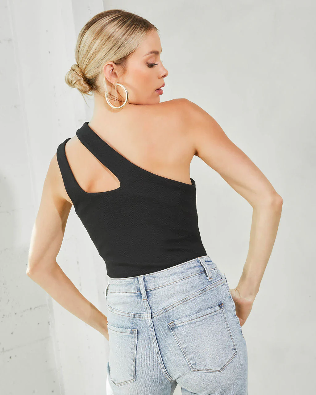 Caresha One Shoulder Cutout Crop Top