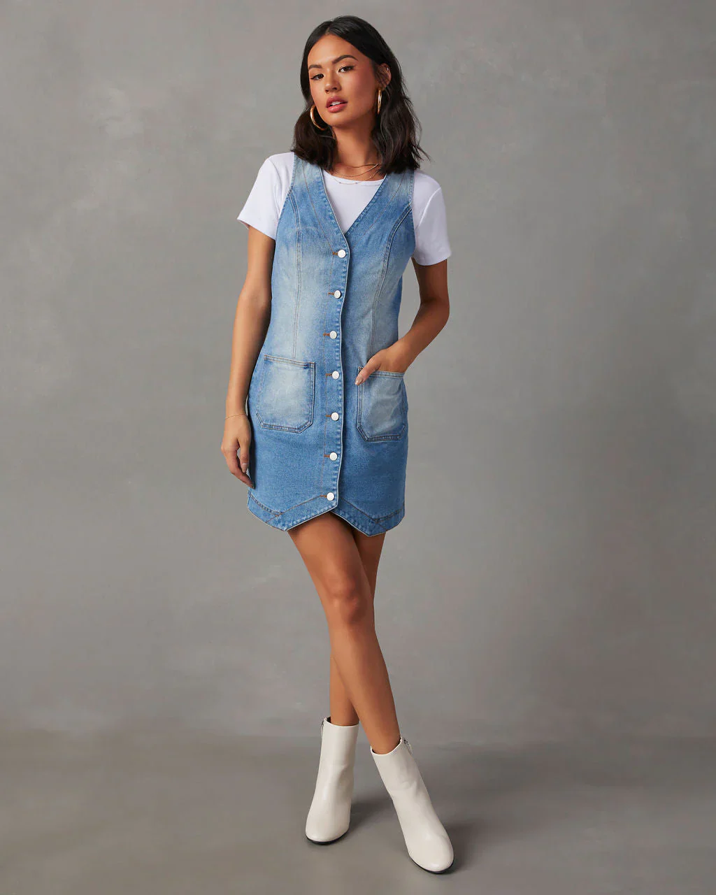 Bobbie Sleeveless Button Down Mini Dress