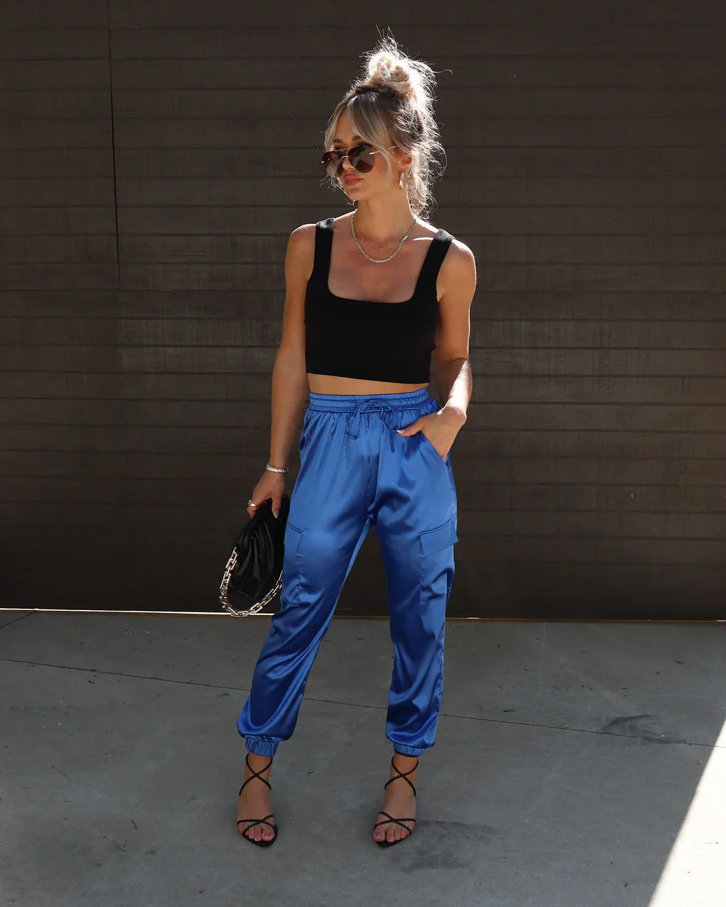 Athena Satin Cargo Pants