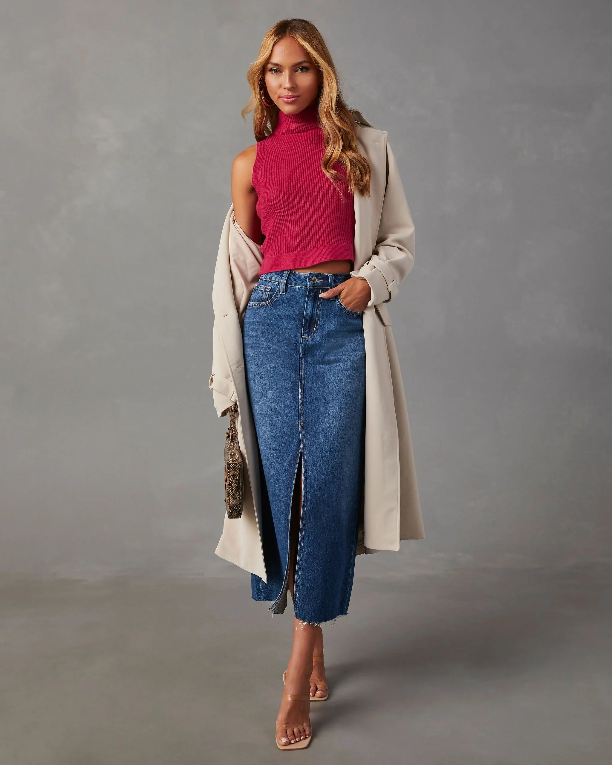 Aleisha Mock Neck Sleeveless Sweater