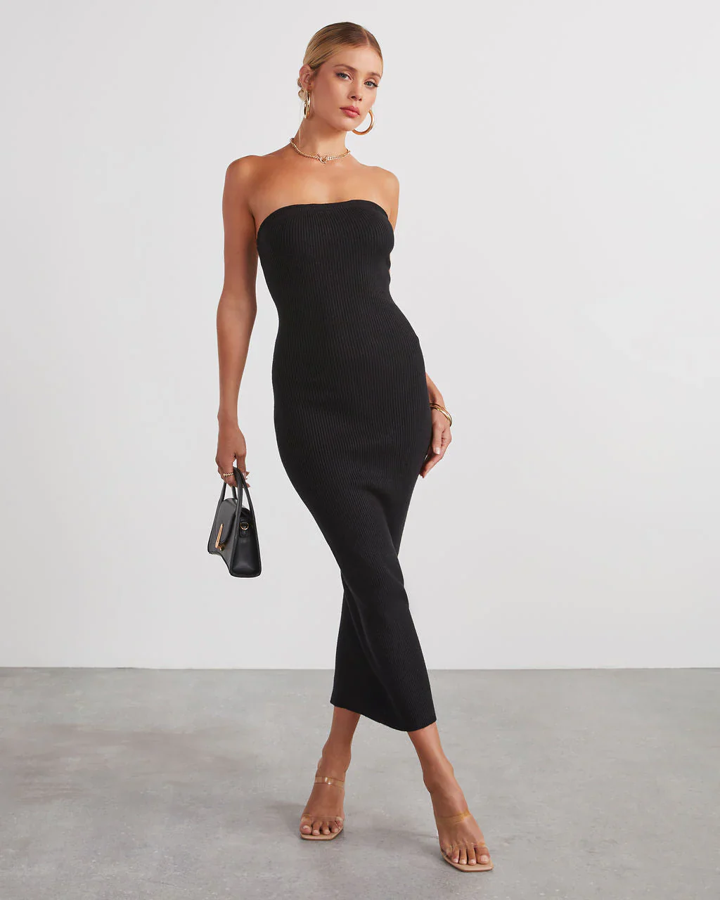 Showcase Strapless Knit Midi Dress