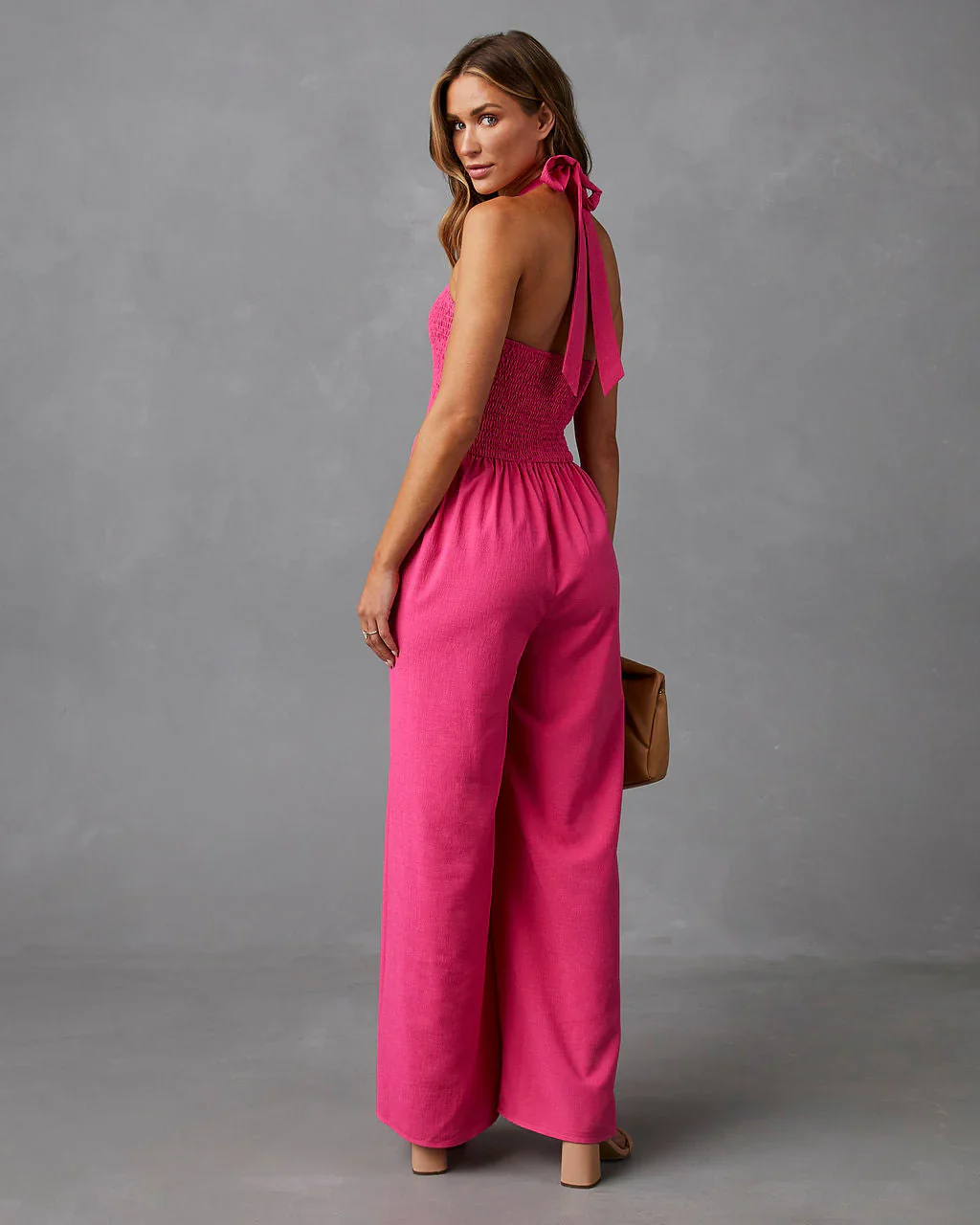 Dovie Smocked Halter Jumpsuit