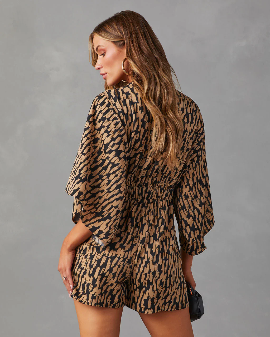 Scratch That Printed Pocketed Tie Romper