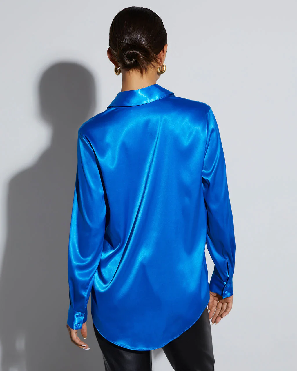 Sophisticated Satin Button Down Blouse