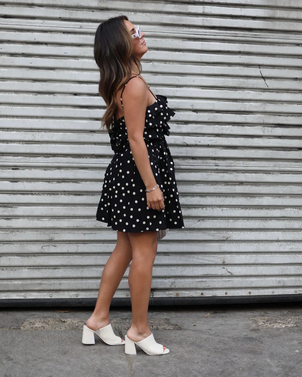 Spring In Paris Cotton Polka Dot Tiered Ruffle