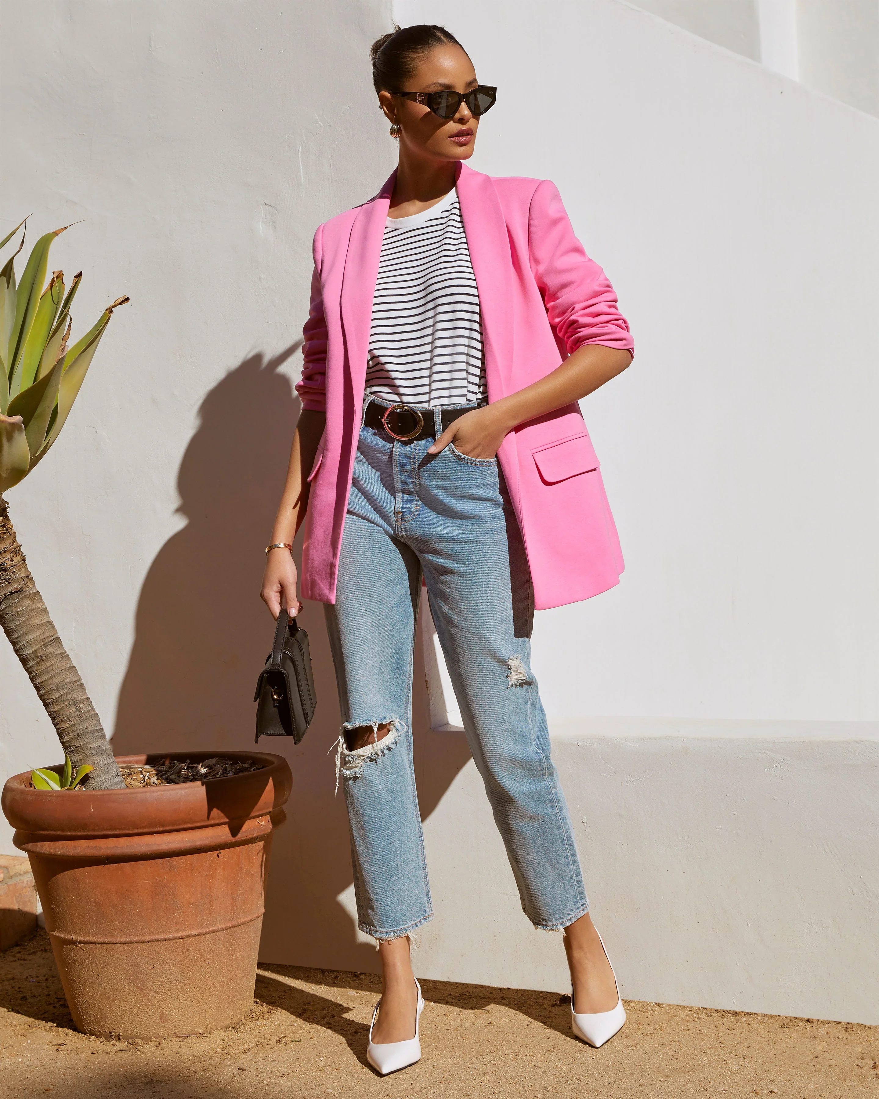 Ryan High Rise Rigid Distressed Straight Jeans