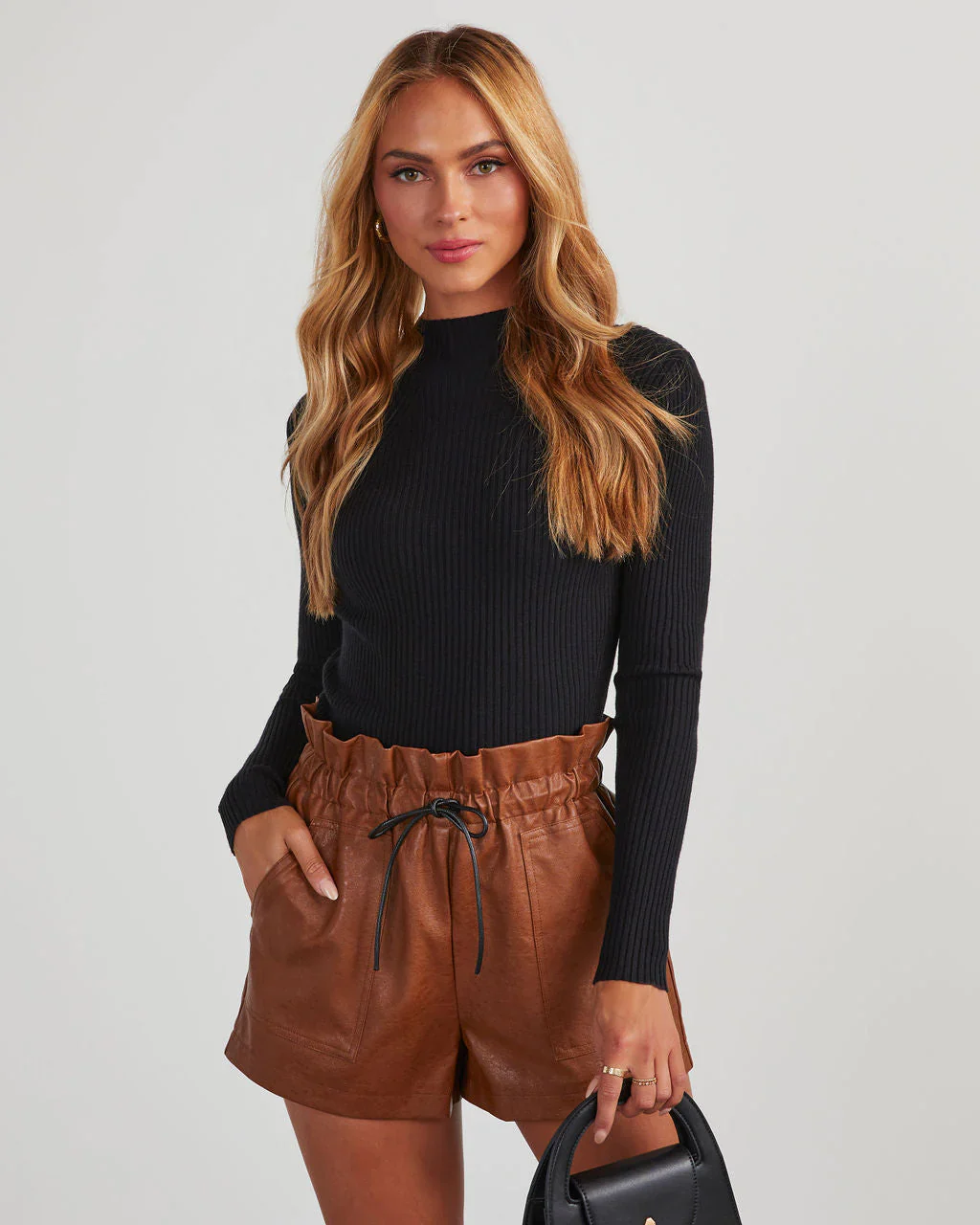 Tobey Ribbed Mock Neck Sweater