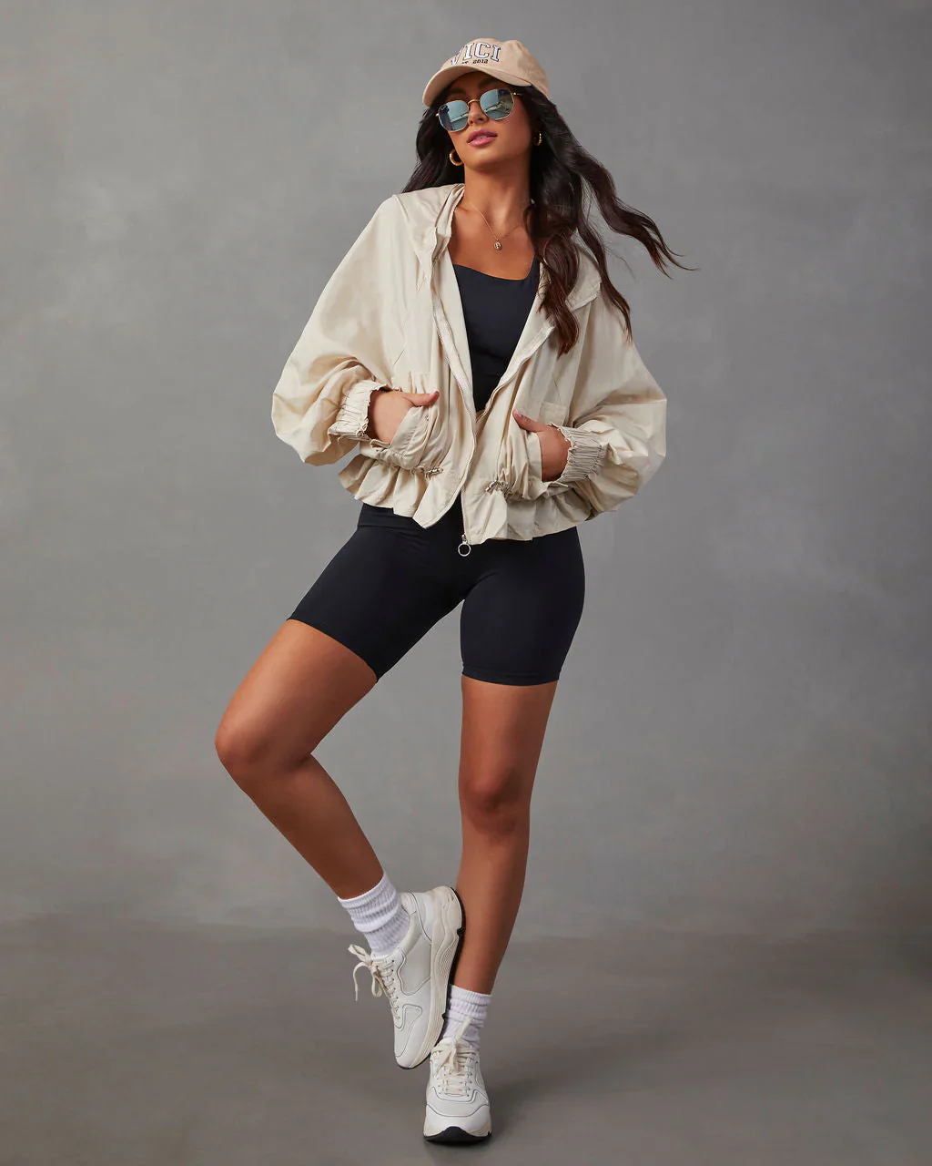 Racetrack Hooded Drawstring Jacket