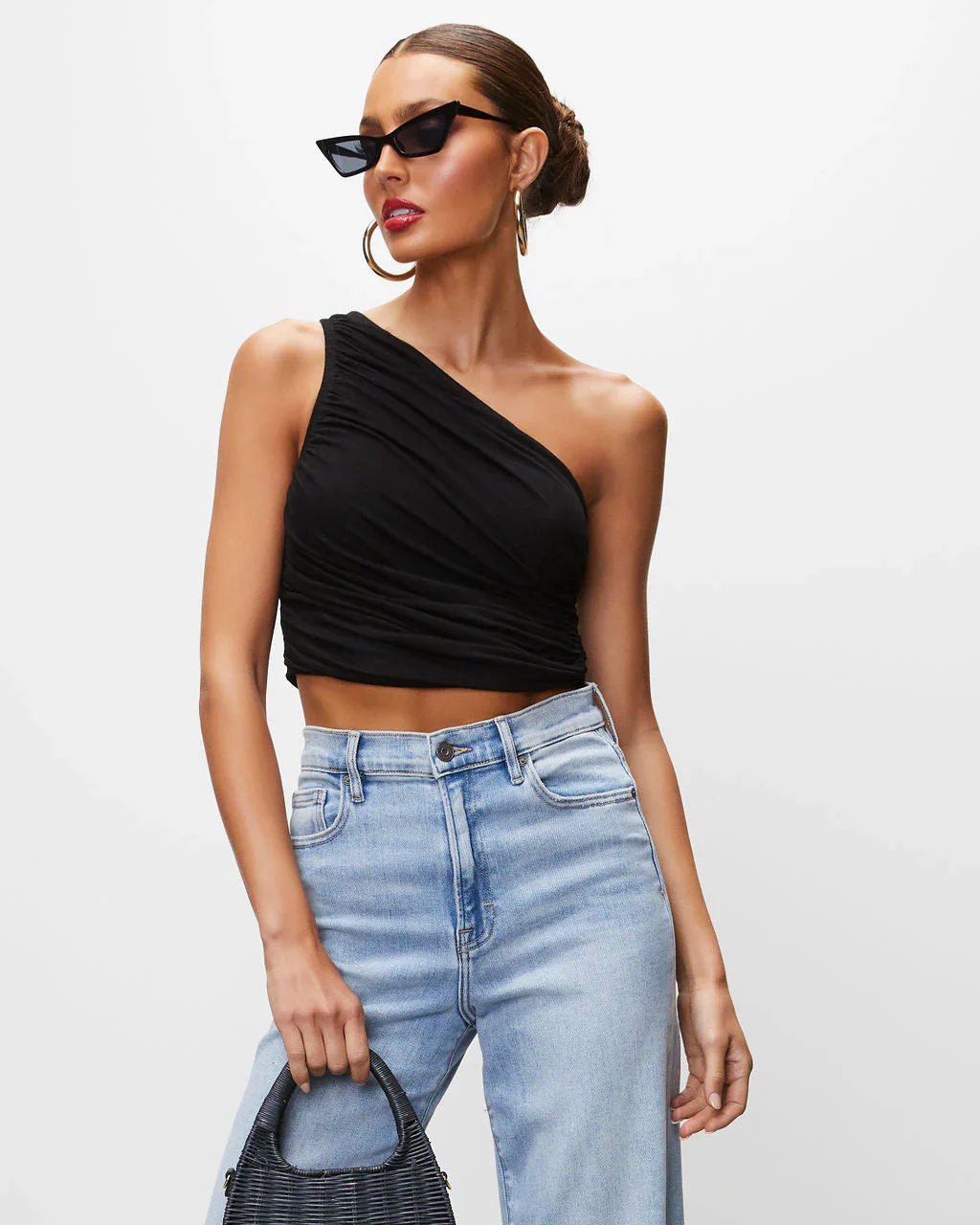Alara Draped One Shoulder Crop Top
