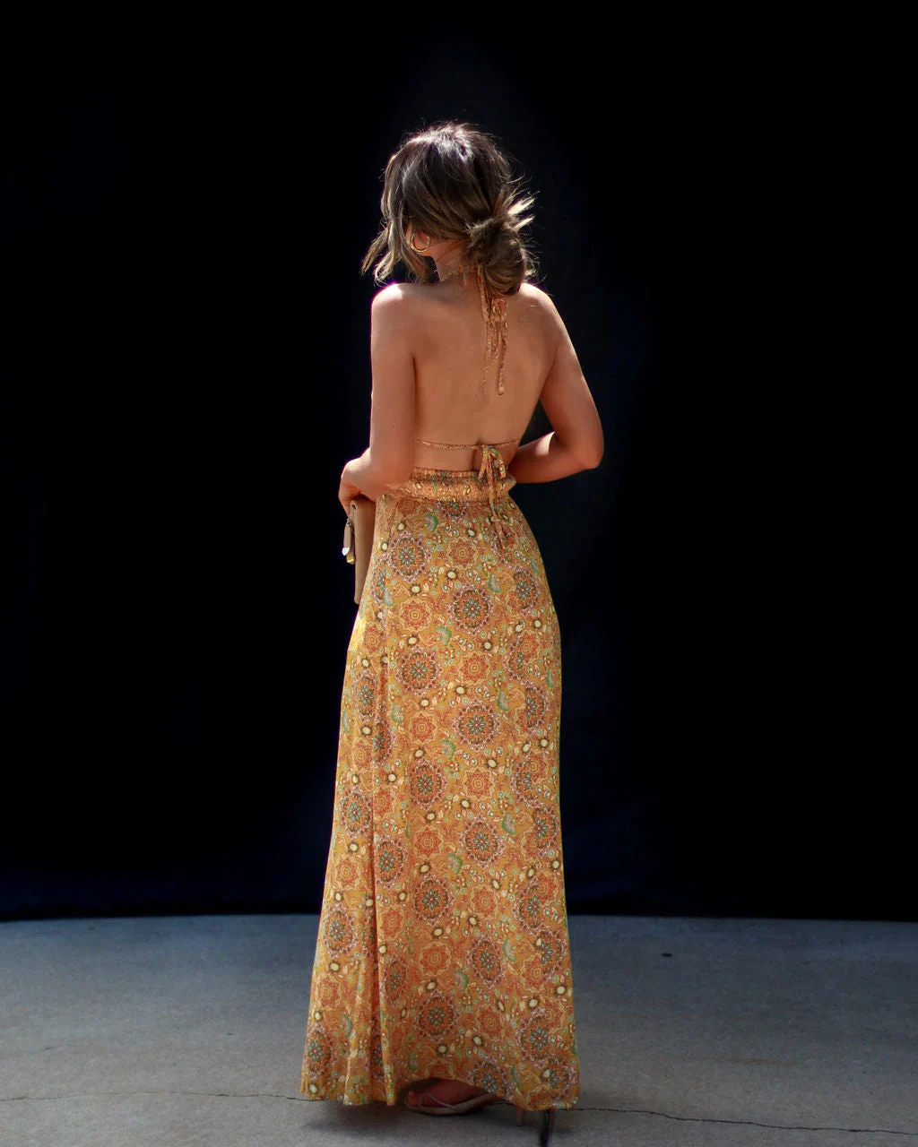 Ruisa Sleeveless Printed Maxi Dress