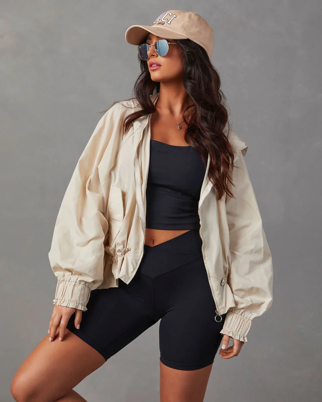 Racetrack Hooded Drawstring Jacket