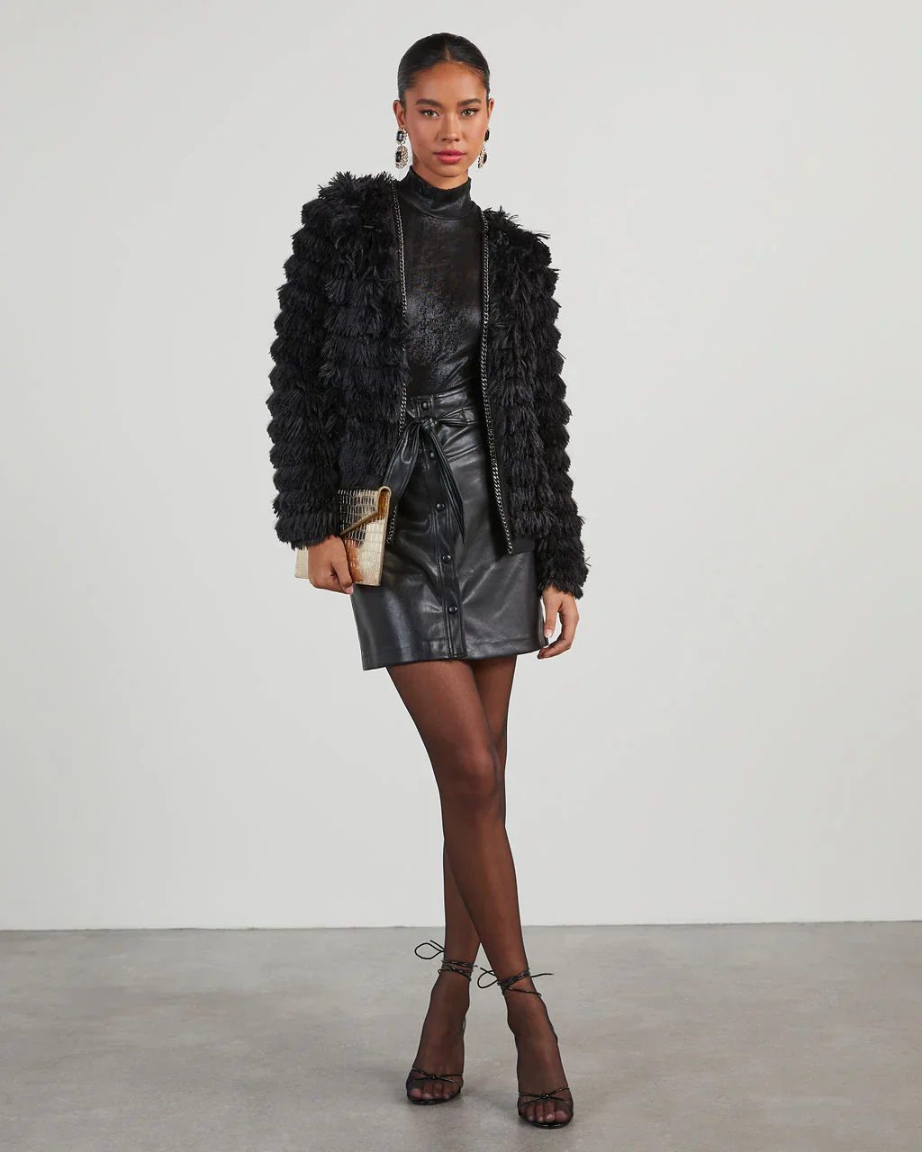 Revolution Chain Detailed Shag Jacket