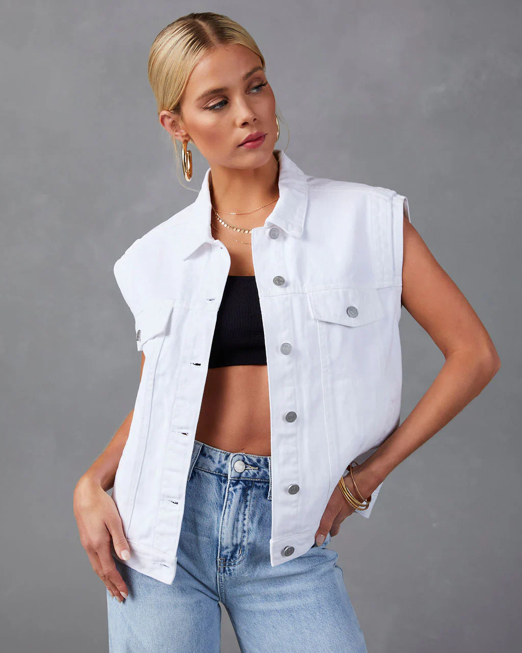 Serai Pocketed Denim Vest