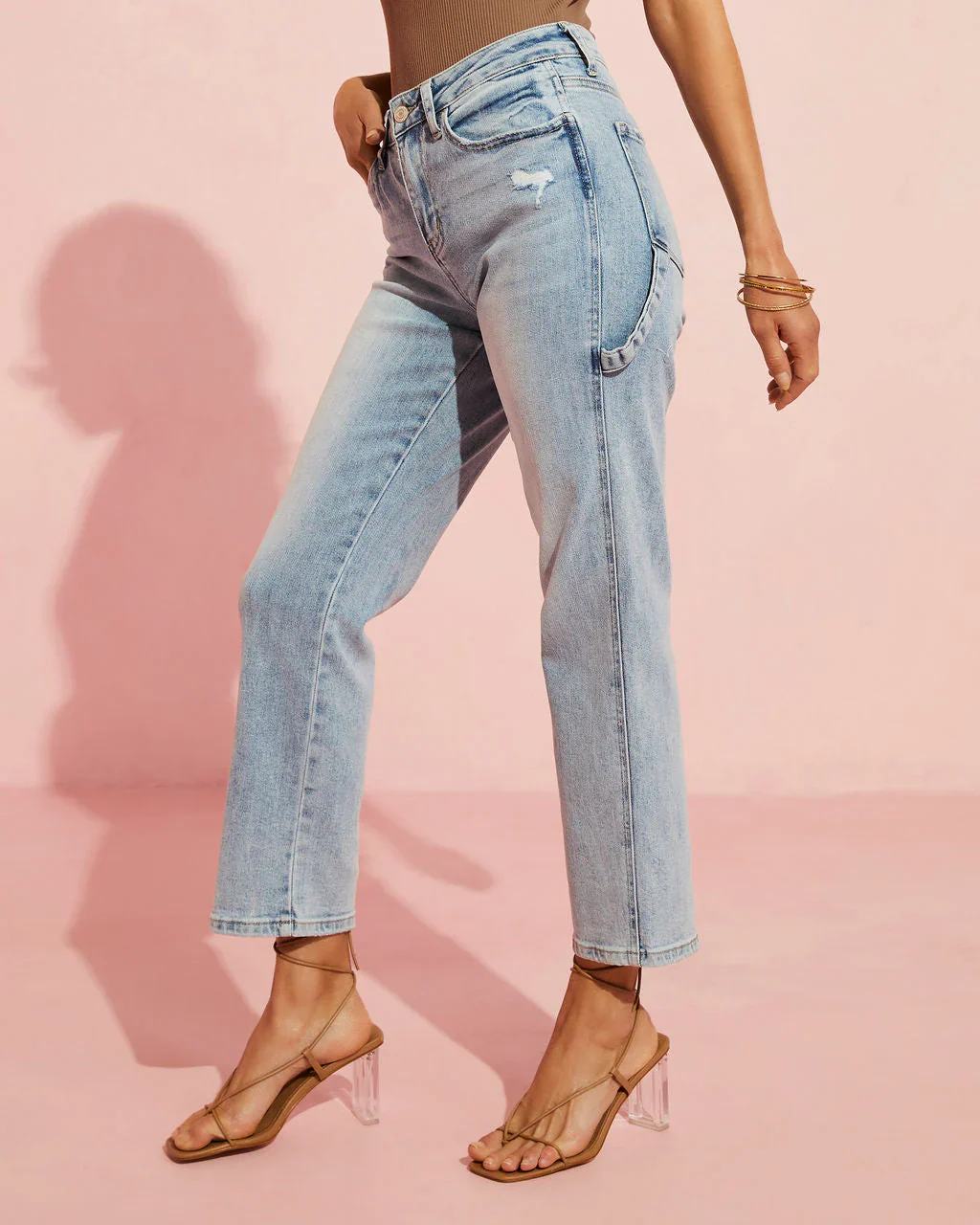 Conquer High Rise Cropped Utility Jeans