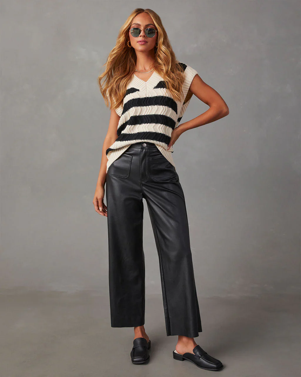 Delancey Faux Leather Wide Leg Pants