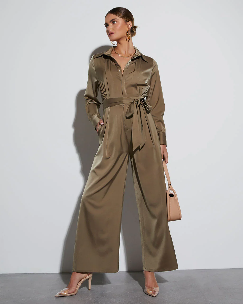Pull It Together Satin Pocketed Jumpsuit