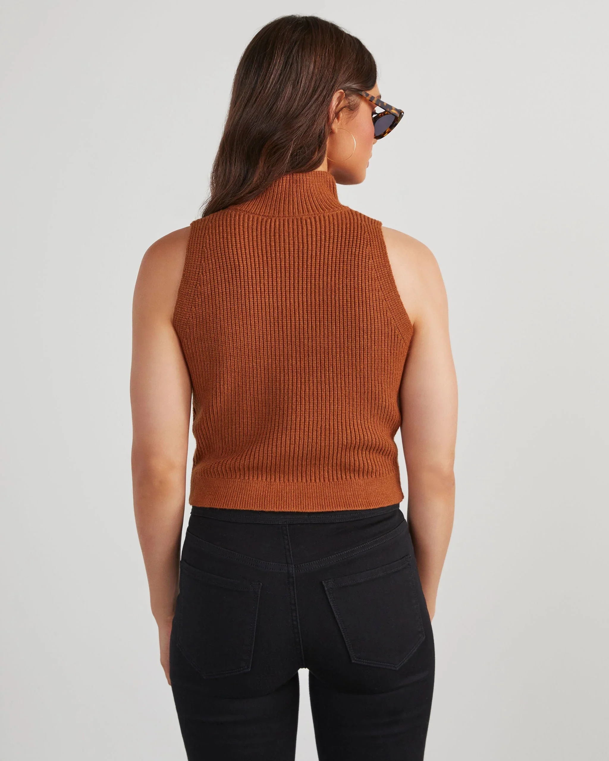Aleisha Mock Neck Sleeveless Sweater